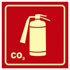 SETA FOTOLUMINESCENTE PARA EXTINTOR - CO2 -20x20cm